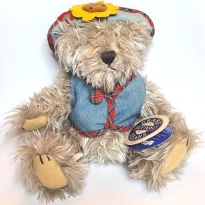 Blossom Bear of Wealth Brass Button Collection Stuffed Plush Pickford Bear tags